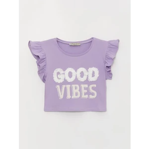 Kız Çocuk Fırfırlı Good Vibes Tişört