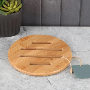 Bambu Yuvarlak Nihale Çaydanlık Altlığı Tencere Altlığı 17X17 cm Altlık