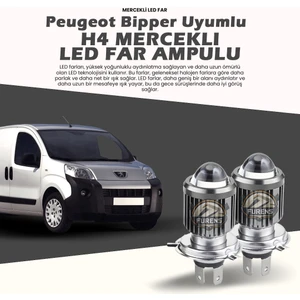 Peugeot Bipper Uyumlu Xenon Mercek LED Uzun - Kısa Çift Renk