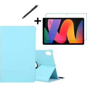 Honor Pad X9 11.5 Inç 360° Dönebilen Standlı Tablet Kılıfı Ekran Koruyucu ve Kalem Seti Mavi