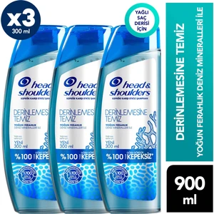 Head & Shoulders Derinlemesine Temiz Şampuan Saç Derisi Detoksu 300 ml x 3
