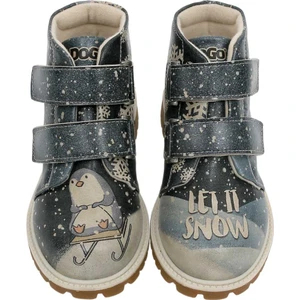 Çocuk Vegan Deri Lacivert Uzun Bot - Let it Snow Tasarım