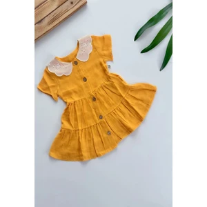 Kız Bebek Çocuk Yazlık Elbise Kısa Kollu Astarlı Elbdntk