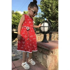 Kız Bebek Çocuk Yazlık Elbise Kısa Kollu