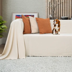 Latuda Concept Kaymaz Koltuk Örtüsü Çift Taraflı Mikrofiber Şönil 175x300 cm Krem – Kedi Köpek ve Çocuk Dostu