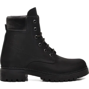 90001-9 Siyah Nubuk Içi Polarlı Hakiki Deri Unisex Bot