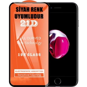 Apple iPhone 8 Plus Ekran Koruyucu 21D Tam Kaplayan Kavisli Apple iPhone 8 Plus-Siyah