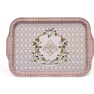 EE162-U7 Rosy Desenli Dikdörtgen Tepsi 22X32 cm