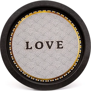 EE197-1E Mosaic Love Desenli Yuvarlak Tepsi 31.5 cm