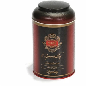 Premium Desenli Kahve Saklama Kabı Metal 1.4 lt - Bordo