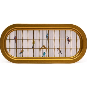 EE168-T7 Bird Cage Desenli Oval Tepsi 16X35 cm