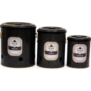 ERB29V2 Patates-Soğan-Sarımsak Saklama Kabı 3 Lü Set, Trellis