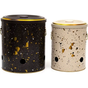 ERB23U4 Patates-Soğan Saklama Kabı 2 Li Set, Terrazzo