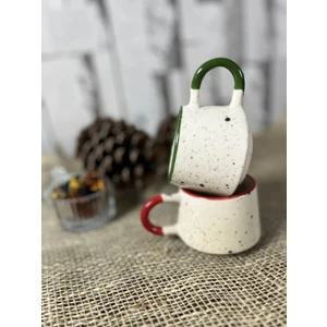 Seramik Plus El Yapımı Seramik 2'li Kahve Kupası Seti 225 ml Seramik Mug Seti