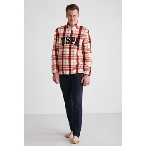 U.S. Polo Assn. 18754 Erkek Turuncu Polarlı Uzun Kollu Pijama Takımı