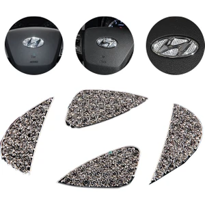 İdeal Aksesuar Hyundai Taşlı Direksiyon Logosu Kristal Hyundai Stone Steering Wheel Logo Crystal Arma Iç Logo