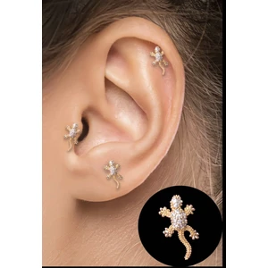 By Dilek Çetin Accessory Kertenkele Figürlü Çelik Kıkırdak Helix Tragus PIERCING(1ADET)