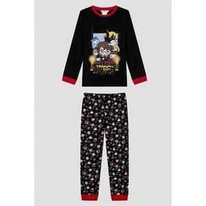 Erkek Çocuk Harry Potter Baskılı Siyah Pijama Takımı