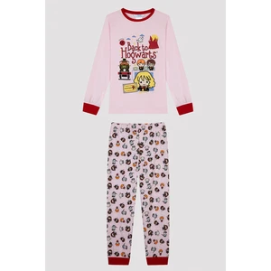 Kız Çocuk Back To Hogwarts Slogan Baskılı Pijama Takımı