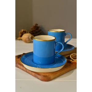 Şirin Eşyalarım Sky Blue 2 Kişilik Porselen Türk Kahvesi Fincan Takımı