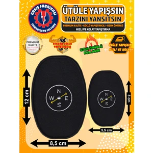 Nakış Fabrikası Ütü Ile Yapışan Nakışlı Patch Arma Peç, Pusulalı Yama (2 Adet), Kaliteli Nakış Işleme Aplike Yama