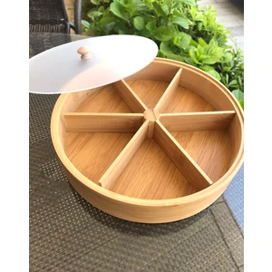 Şirin Eşyalarım Bambu 6 Bölmeli Kapaklı Sunumluk & Çerezlik