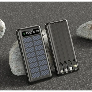 Erdem Store Güneş Enerjili Solar Panelli Powerbank LED Işıklı Taşınabilir Şarj Aleti 30000MAH