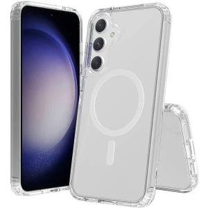 Heptek İletişim Samsung Galaxy S23 Fe Kılıf Magsafe Wireless Kablosuz Şarj Destekli Sert Kristal Şeffaf Darbe Emici Kapak (Tacsafe)