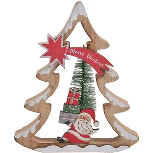 Çırpan Ev Ahşap Karlı Noel Çam Dekor 15CM