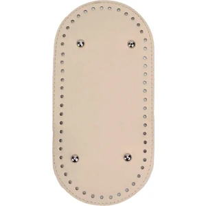 Oval Suni Deri Çanta Tabanı 25X12 - Krem
