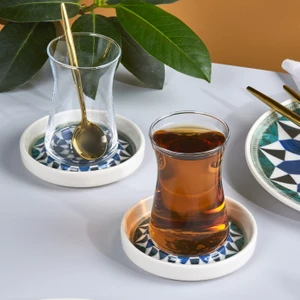 Roman 12 Parça Seramik Çay Seti 10 cm