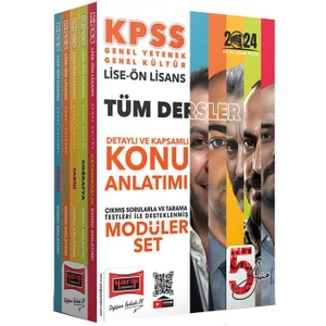 Yargı Yayınevi 2024 KPSS Lise Ön Lisans 5Yüz Ekibi Genel Yetenek Genel Kültür  Tüm Dersler Konu Anlatımlı Modüler Set