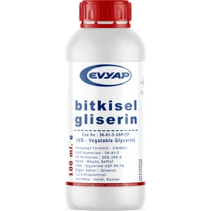 Bitkisel Gliserin | %99.7 Saflık | Gıda Tipi | 100 ml