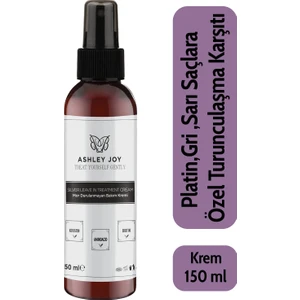 Platin,Sarı Saçlara Özel Turunculaşma Karşıtı Keratin İçeren Durulanmayan Mor Saç Bakım Kremi150ml