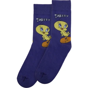 Unisex Vegan Mavi Çorap - Warner Bros Tweety Classic Tasarım