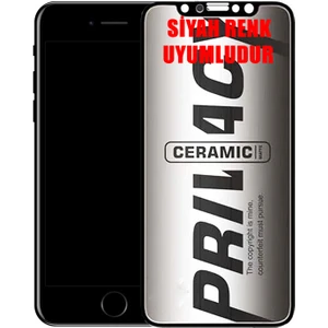 Apple iPhone 7 Plus Hayalet Ekran Koruyucu Mat Seramik Hayalet Gizli Apple iPhone 7 Plus-Siyah