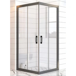 Duşakabin Kare Siyah 5mm Şeffaf Cam H:190