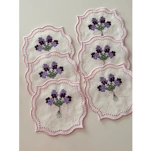 Nakış Konsept Kokteyl Peçete Lavanta Desenli 6lı