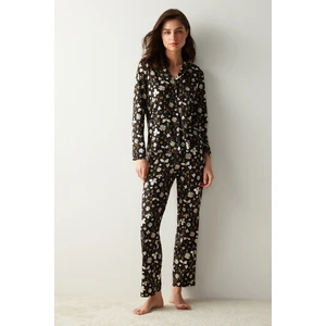 Blossom Dark Gömlek Siyah Pantolon Pijama Takımı