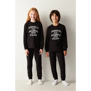Çocuk Wonderful Kid Slogan Baskılı Pijama Takımı