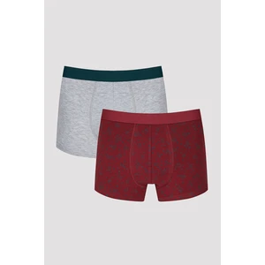 Erkek Joystick 2li Gri-Bordo Boxer