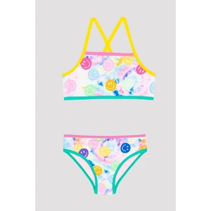Kız Çocuk Smiley Renkli Halter Bikini Takımı