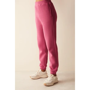 Fuşya Yüksek Bel Içi Şardonlu Basic Jogger