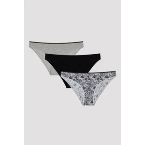 Dark Floral 3lü Slip Külot