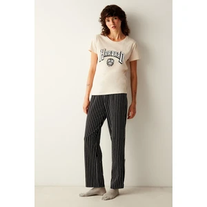 Harvard Slogan Baskılı Pijama Takımı
