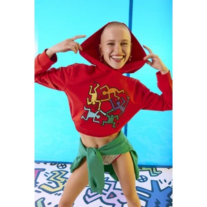 Active Crop Sweatshirt -keith Haring Koleksiyonu