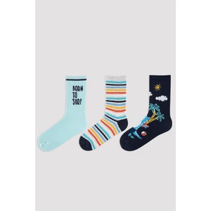 Siyah Erkek Çocuk Born to Surf 3lü Soket Çorap