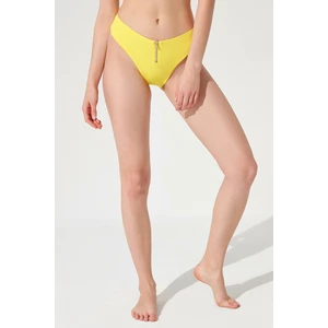 Sarı Zipper High Vintage Bikini Altı