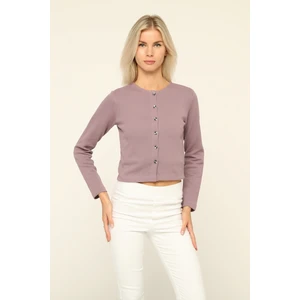 Owut Collection Açık Mavi Yumuşak Dokulu Düğme Detaylı Bluz Hırka