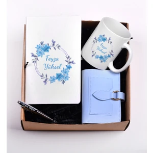Kadın Cüzdan Isimli Kupa Bardak Defter ve Kalem Hediye Set